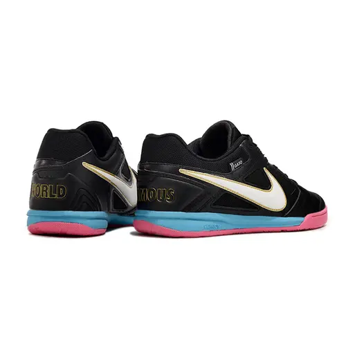 Chuteira Futsal Supreme x Nike SB Gato IC Preta, Rosa e Azul