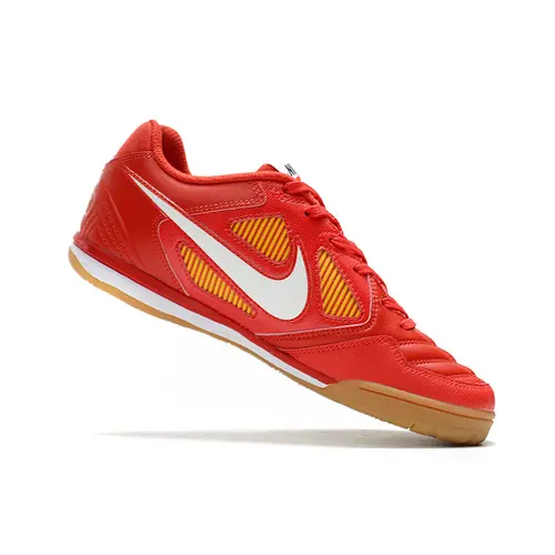 Chuteira Futsal Supreme x Nike SB Gato IC Vermelha, Branca e Amarela