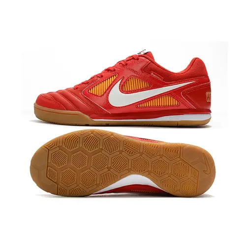 Chuteira Futsal Supreme x Nike SB Gato IC Vermelha, Branca e Amarela