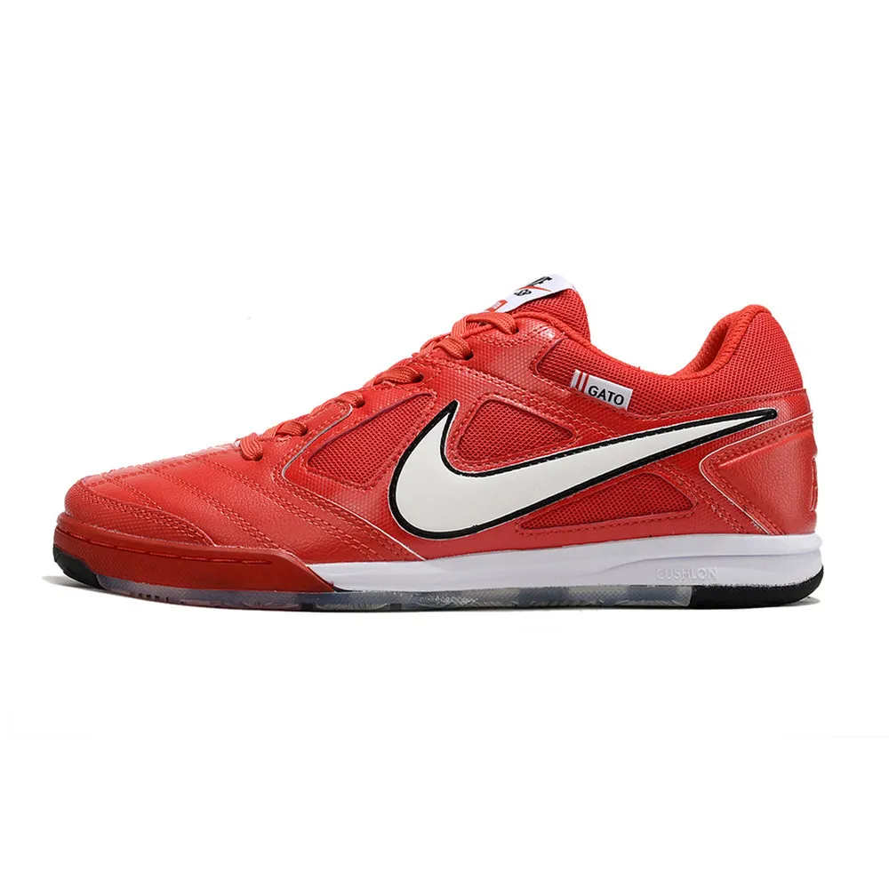 Chuteira Futsal Nike Supreme SB Gato IC Vermelha, Branca e Preta