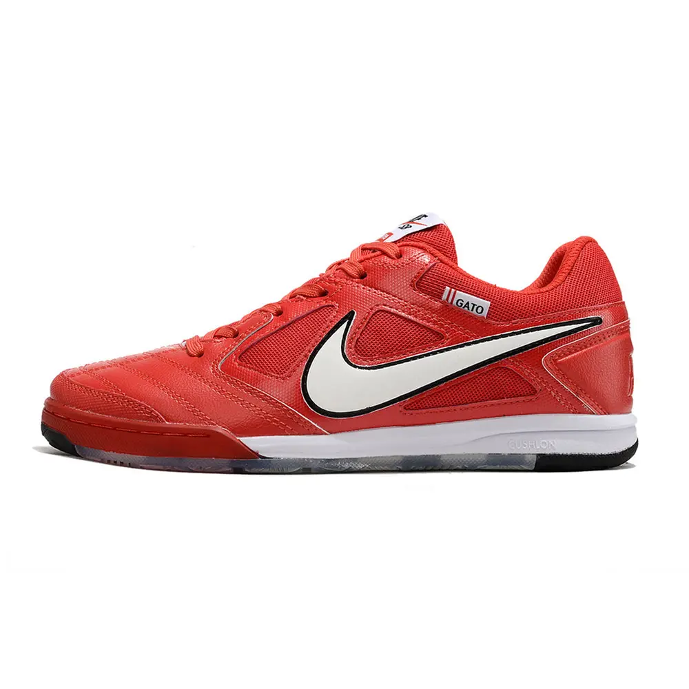 Chuteira Futsal Nike Supreme SB Gato IC Vermelha, Branca e Preta