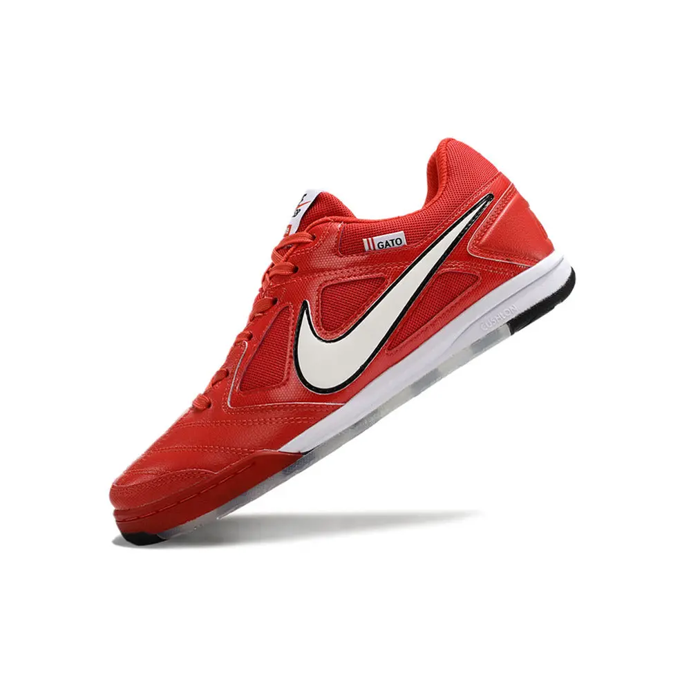 Chuteira Futsal Nike Supreme SB Gato IC Vermelha, Branca e Preta