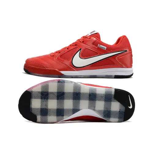 Chuteira Futsal Supreme x Nike SB Gato IC Vermelha, Branca e Preta