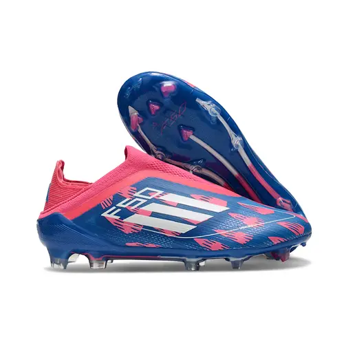 Chuteira Infantil Campo Adidas F50+ LL FG Rosa, Azul e Branca 