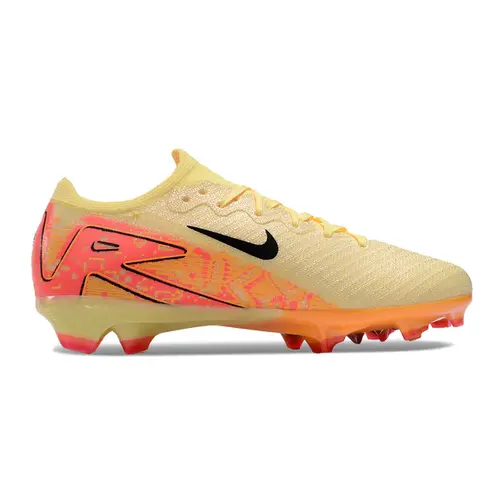 Chuteira Infantil Campo Nike Air Zoom Mercurial Vapor 16 Elite FG Amarelo e Laranja 