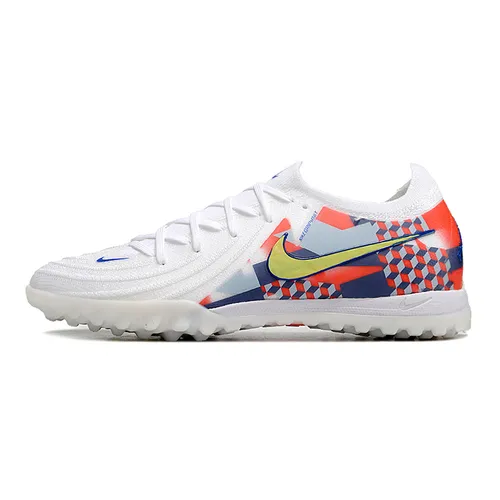 Chuteira Infantil Society Nike Phantom GX 2 Elite TF Branca, Cinza e Vermelha 