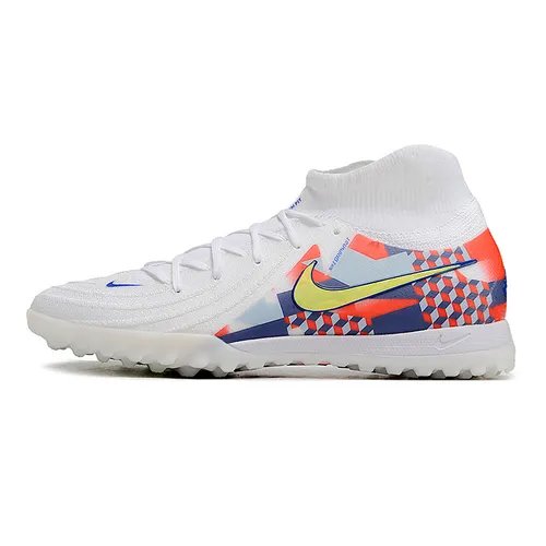Chuteira Infantil Society Nike Phantom Luna 2 Elite TF Branca, Cinza e Vermelha 