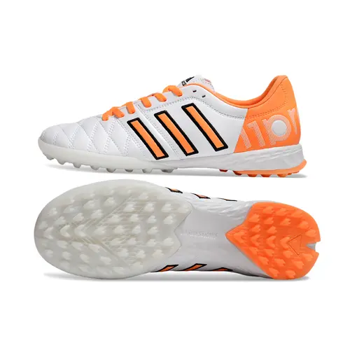 Chuteira Society Adidas AdiPure 11 Pro TF Branco e Laranja