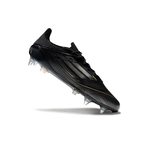 Chuteira Campo Adidas F50 Ponta de Aluminio Preta e Dourada 