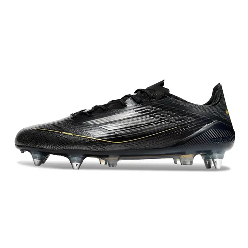 Chuteira Campo Adidas F50 Ponta de Aluminio Preta e Dourada 