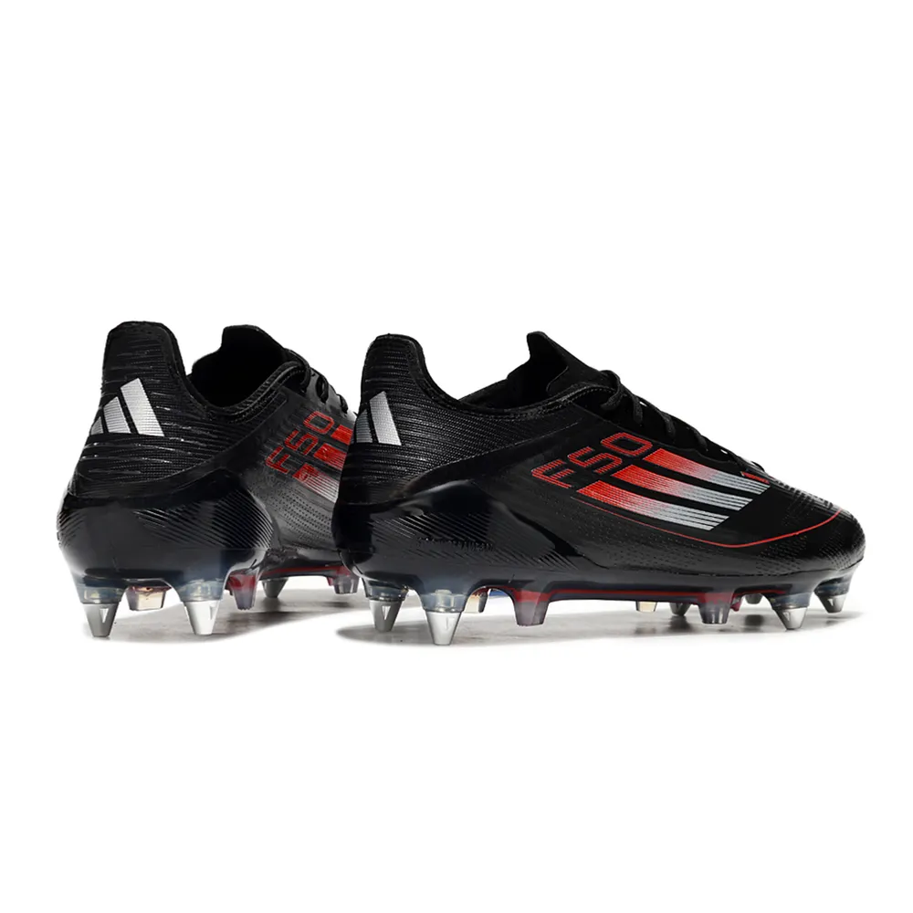 Chuteira Campo Adidas F50 | Ponta de Alumínio Preta e Vermelha