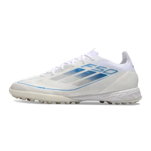 Chuteira Society Adidas F50 TF Branca e Azul