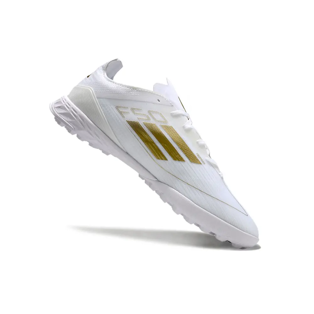 Chuteira Society Adidas F50 TF | Dourado Brilhante - Perf. Total