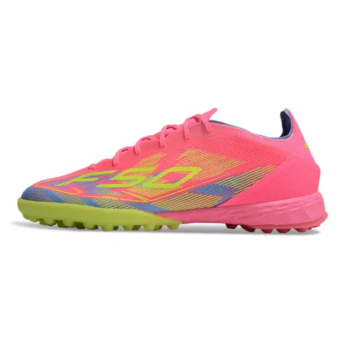 Chuteira Society Adidas F50 TF Rosa, Verde e Azul