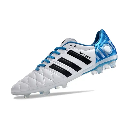 Chuteira Campo Adidas AdiPure 11 Pro FG Branca e Azul "Toni Kroos"