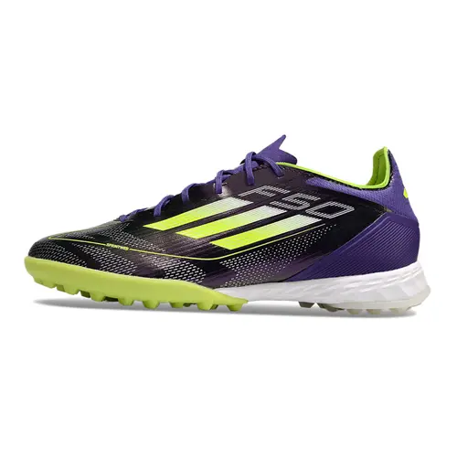 Chuteira Society Adidas F50 TF Roxa e Verde 
