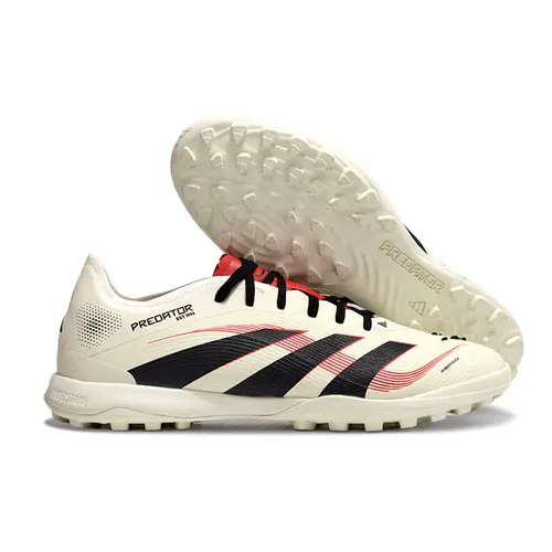 Chuteira Society Adidas Predator Elite TF Bege, Vermelha e Preta