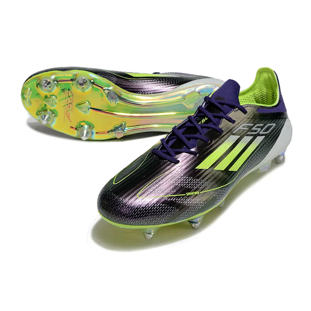 Chuteira Campo Adidas F50 | Alumínio Roxa Verde