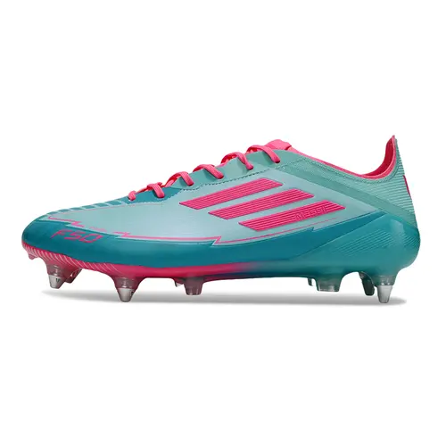 Chuteira Campo Adidas F50 Ponta de Aluminio Verde e Rosa 