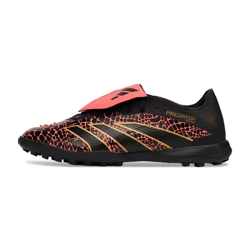 Chuteira Society Adidas Predator League Elite TF Preta, Vermelha e Dourada