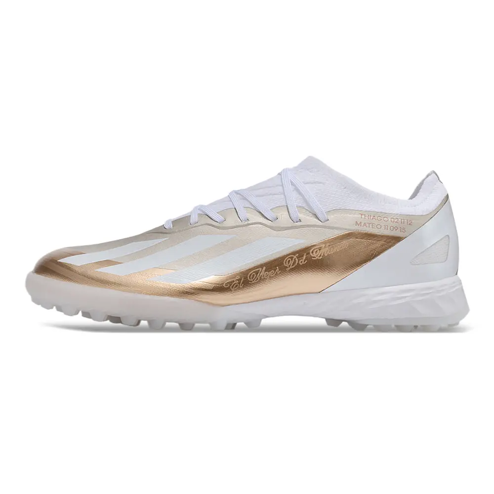 Chuteira Adidas X Crazyfast Messi.1 TF Branca Dourada | Agilidade