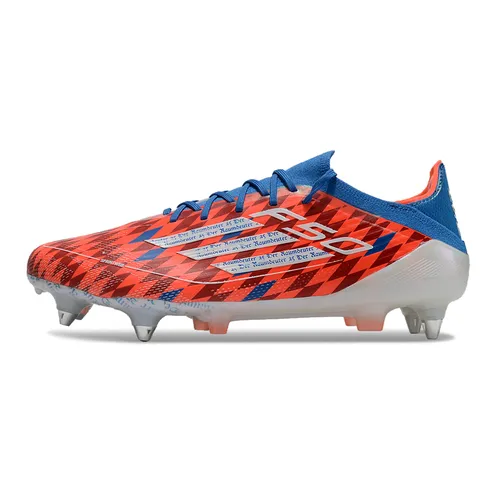 Chuteira Campo Adidas F50 Ponta de Aluminio Vermelha e Azul