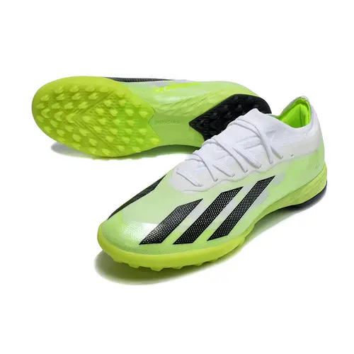 Chuteira Society Adidas X Crazyfast.1 TF Branca e Verde 