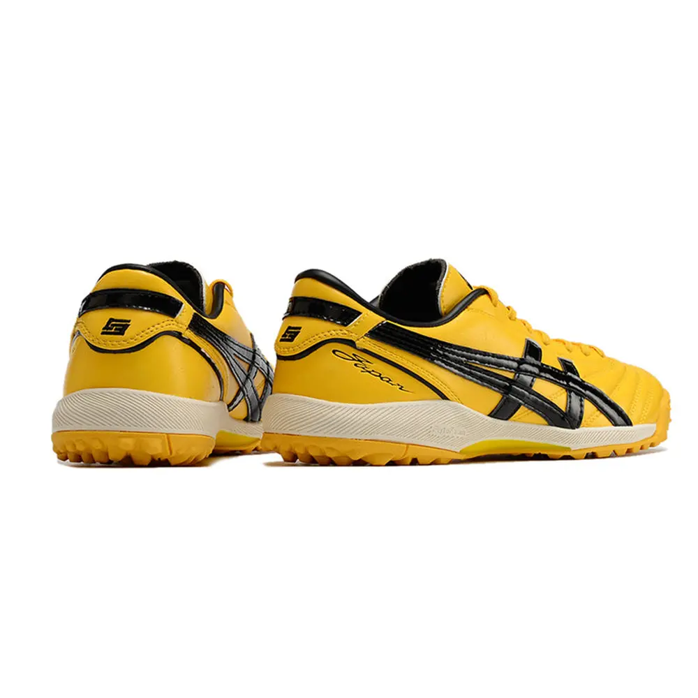 Chuteira Society Asics Japan TF Amarela e Preta | Conforto e Controle