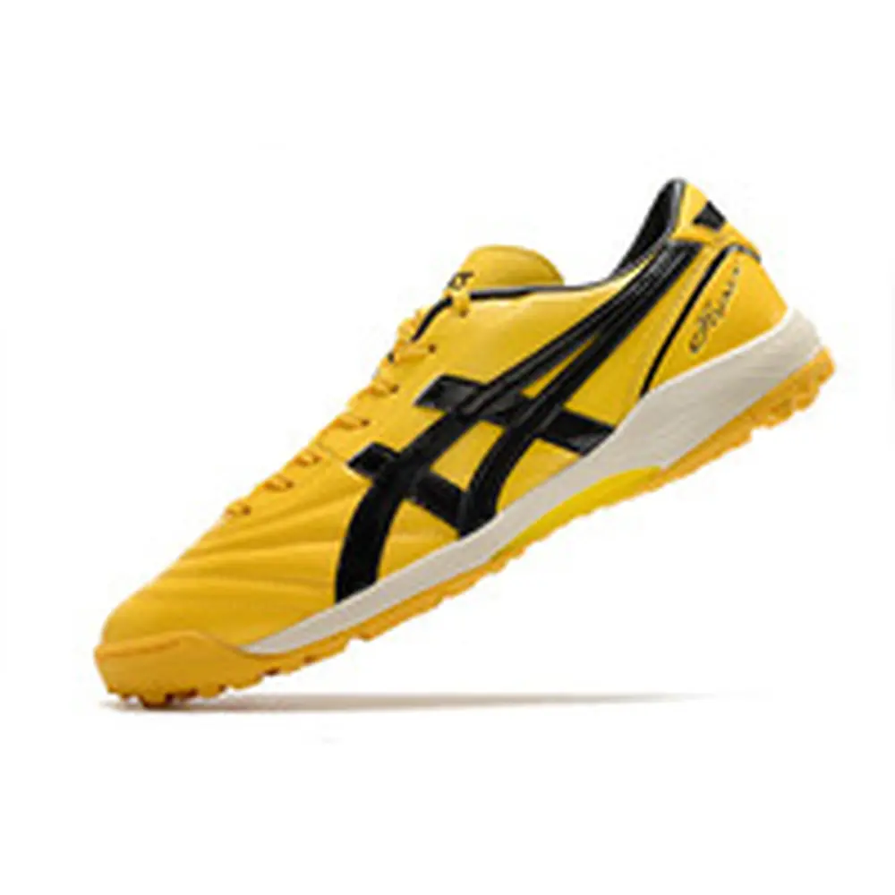 Chuteira Society Asics Japan TF Amarela e Preta | Conforto e Controle