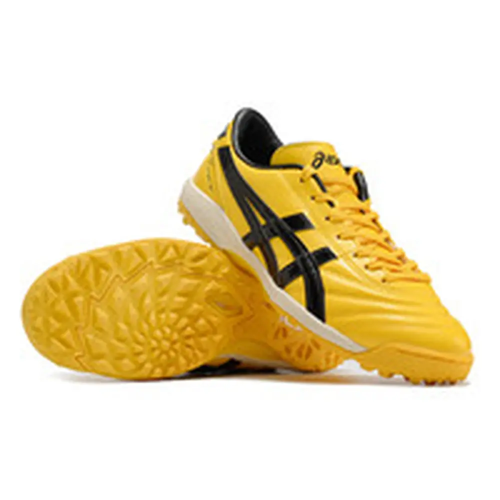 Chuteira Society Asics Japan TF Amarela e Preta | Conforto e Controle