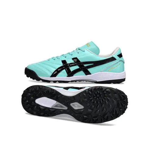 Chuteira Society Asics Japan TF Azul e Preto