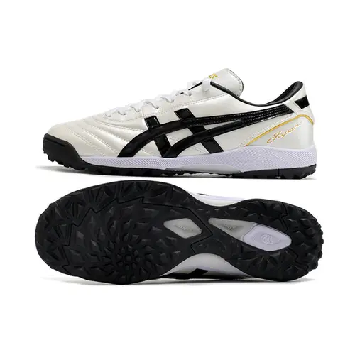Chuteira Society Asics Japan TF Bege e Preta