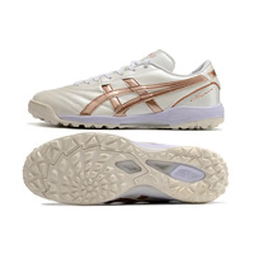 Chuteira Society Asics Japan TF Branca e Bege | Conforto e Estilo