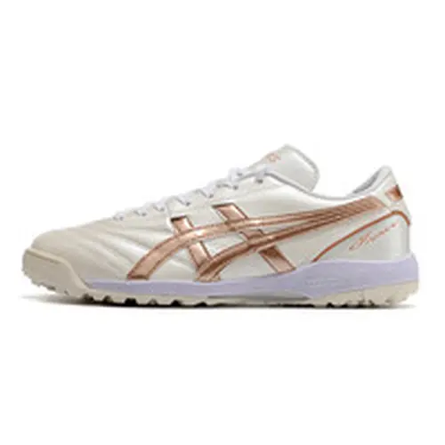 Chuteira Society Asics Japan TF Branca e Bege