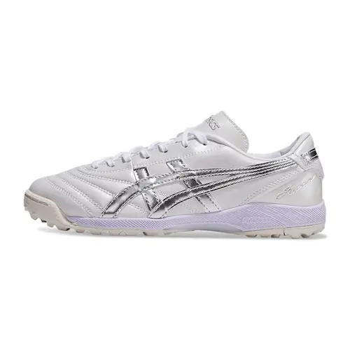 Chuteira Society Asics Japan TF Branca e Prata