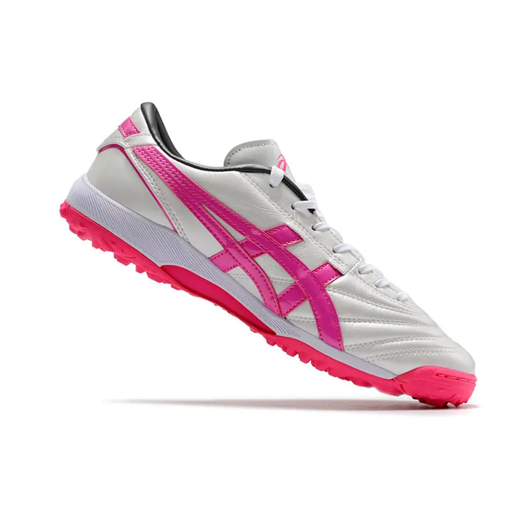 Chuteira Society Asics Japan TF Branca e Rosa | Conforto