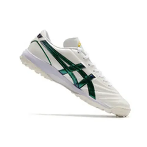 Chuteira Society Asics Japan TF Branca e Verde