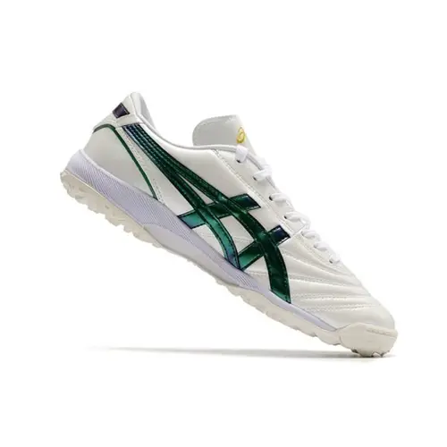 Chuteira Society Asics Japan TF Branca e Verde