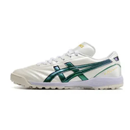 Chuteira Society Asics Japan TF Branca e Verde