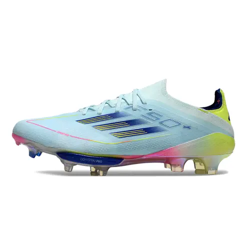 Chuteira Campo Adidas F50+ FG Azul, Rosa e Amarelo - Olympic Boot Pack