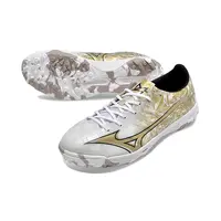 Chuteira Society Mizuno Alpha TF | Branca Dourada Sérgio Ramos - imagem 6