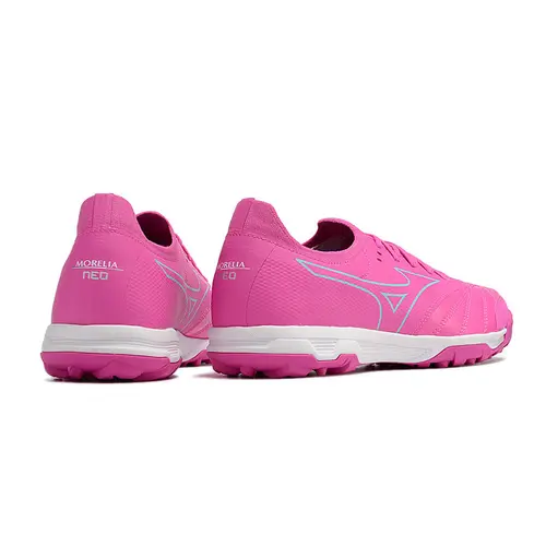 Chuteira Society Mizuno Morelia Neo Beta TF Rosa e Azul