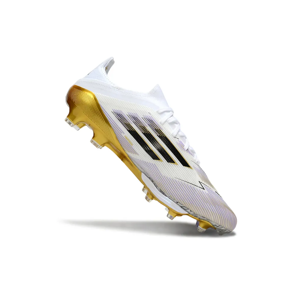 Chuteira Campo Adidas F50+ | Branca e Dourada