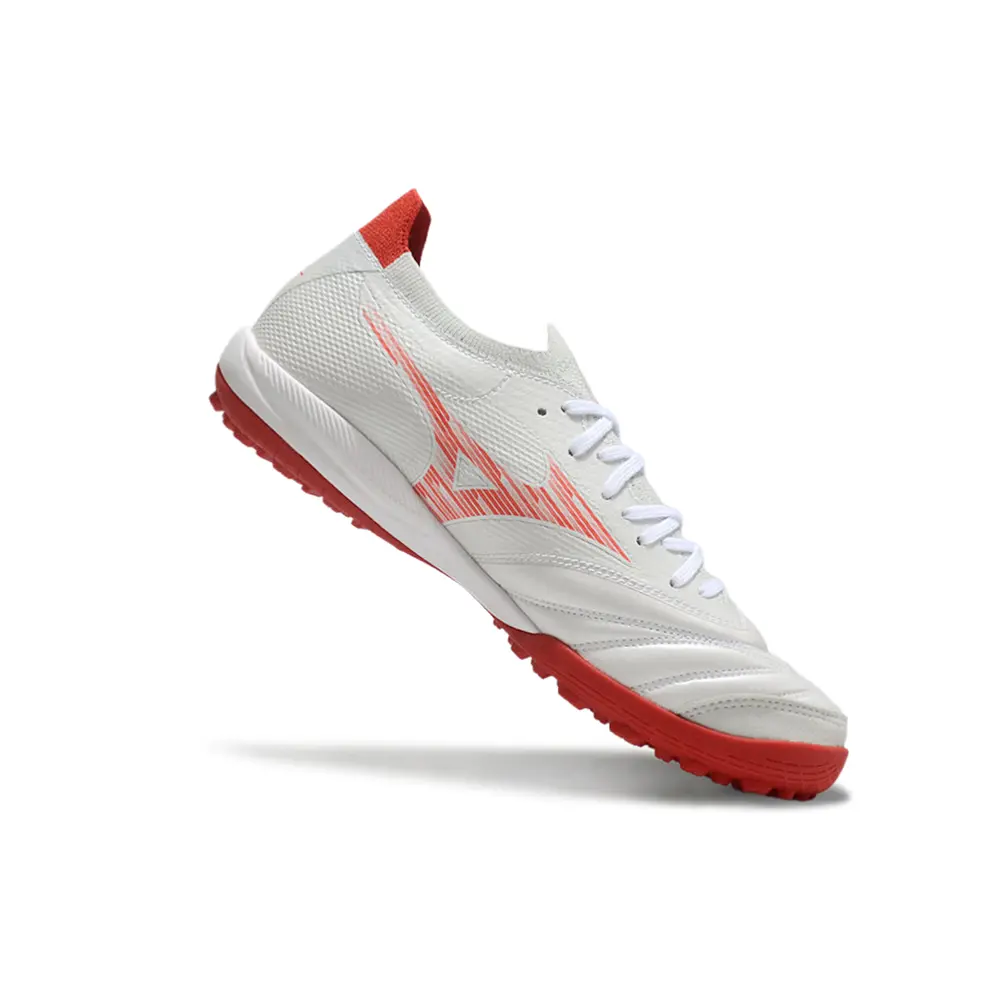 Chuteira Society Mizuno Morelia Neo | Branca e Vermelha
