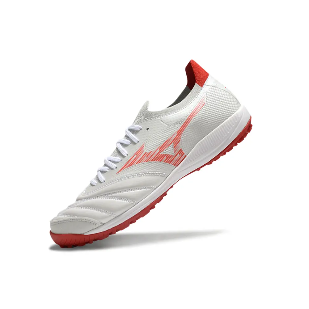 Chuteira Society Mizuno Morelia Neo | Branca e Vermelha