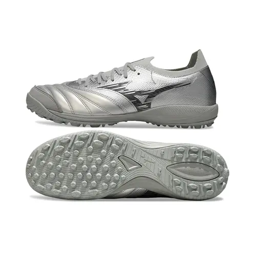Chuteira Society Mizuno Morelia Neo Sala TF Prata