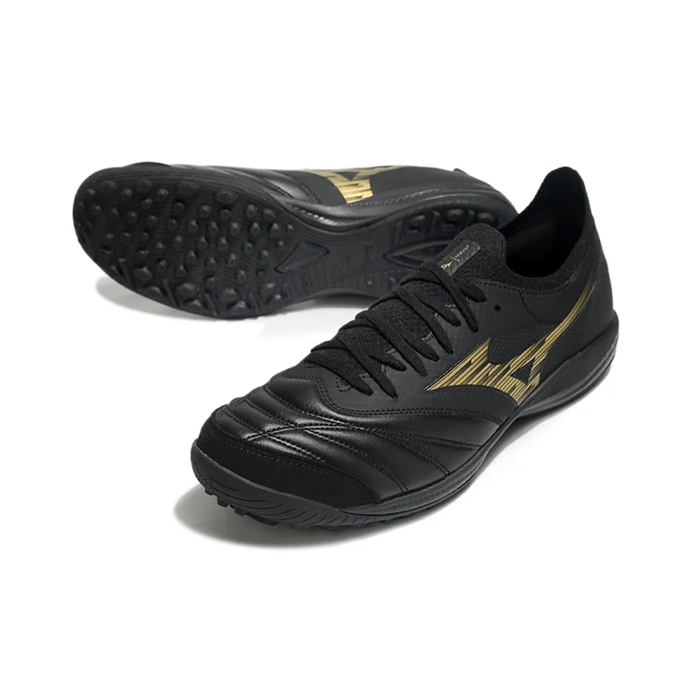 Chuteira Society Mizuno Morelia Neo Sala TF | Preta e Dourada