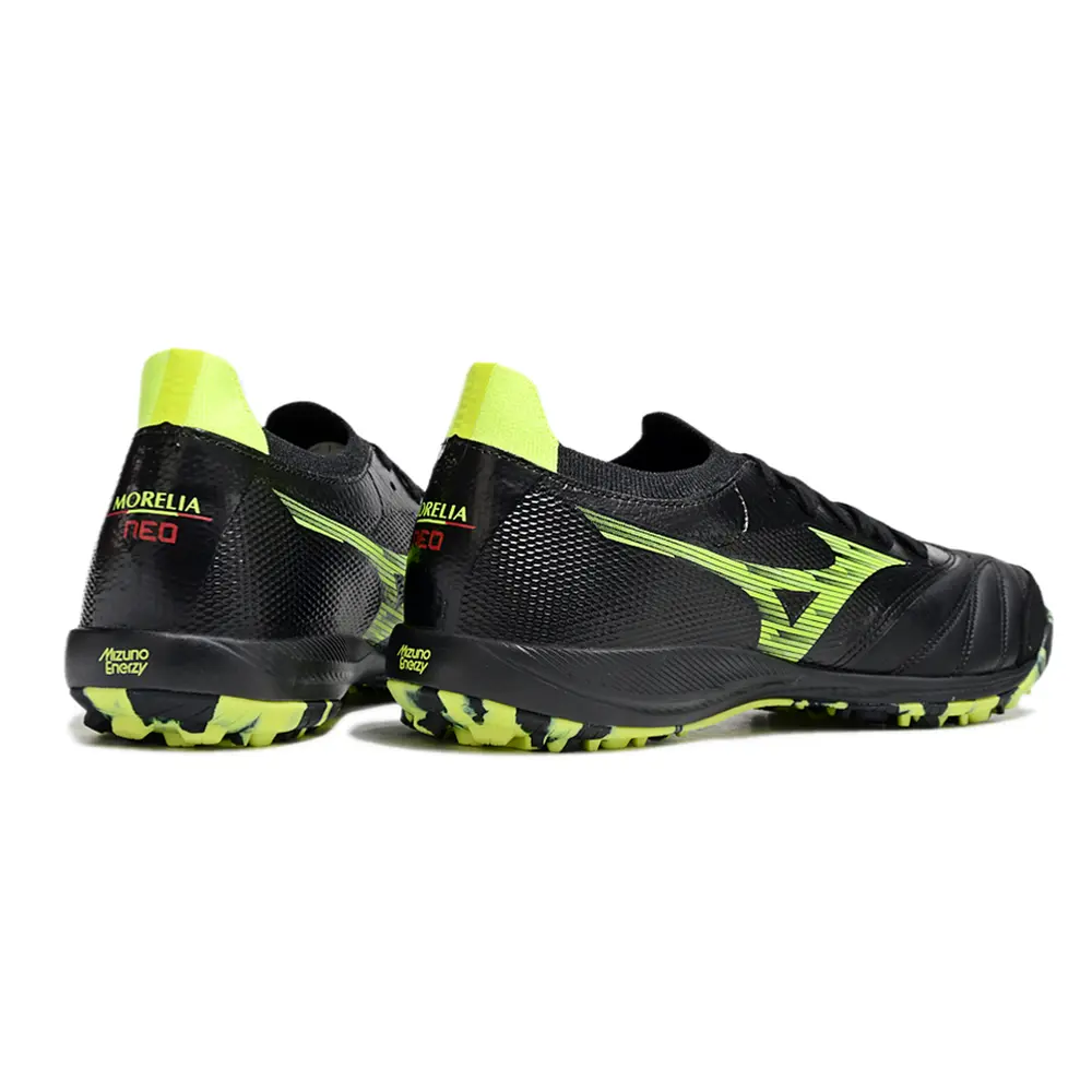 Chuteira Society Mizuno Morelia Neo Sala TF | Preta e Verde