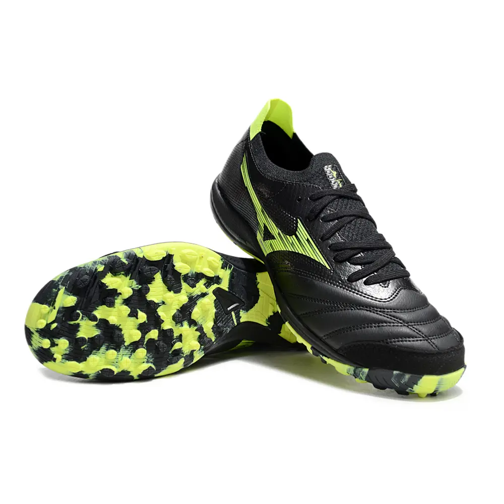 Chuteira Society Mizuno Morelia Neo Sala TF | Preta e Verde