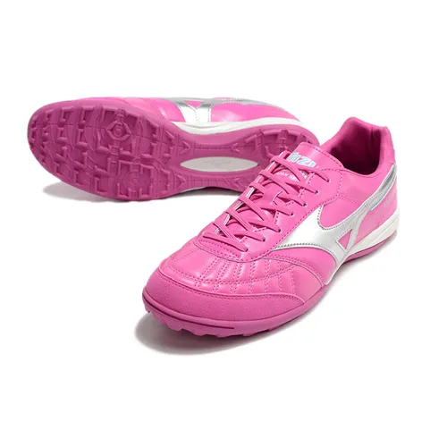 Chuteira Society Mizuno Morelia Sala Japan TF Rosa e Prata